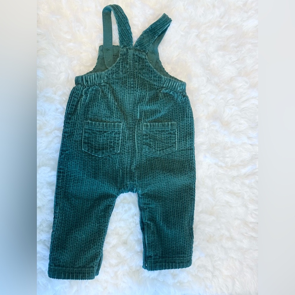 Baby Boys Dark Green Corduroy Overalls Set | Size 6-9m - Picture 4 of 8